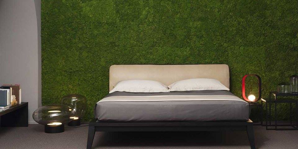intera parete della testata del letto in verde stabilizzato